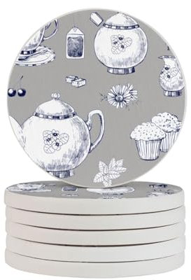 QGWDYYJQ Dessous de verre rond drôle dessiné à la main en diatomite