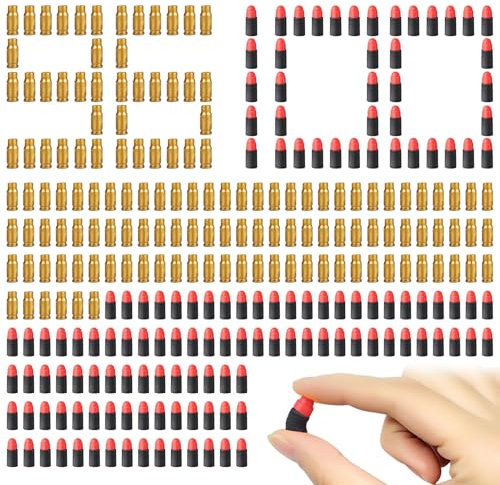 Herbst 196 Stück Schaumstoff Munition, Kugel Munition, Munition für Kinder Spielzeugpistole, Pfeile Dart Bullets, Spielzeugwaffenzubehör für Kinder, Jungen und Mädchen