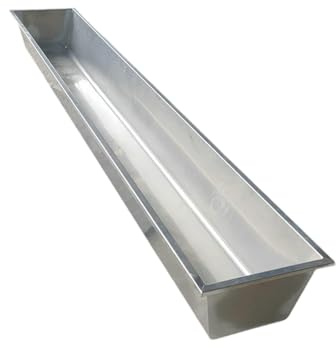 SylvaLexis Extra großer Futtertrog aus Edelstahl (100x31x18 cm / 39x12x7 Zoll) - Futterbehälter & Tränke für Schweine, Pferde, Alpakas, Hirsche