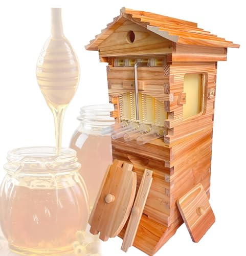 Hydravex Bienenstock-Starterset, selbstblühender Honigbienenstock aus Holz, automatische Bienenkästen mit 10 Rahmen, Bienenstöcke und Zubehör-Starterset für Imker