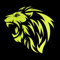 ERREINGE STICKER PRESPAZIATO GIALLO FLUO 12cm - Leone Tribale SX - Adesivo Decal Decalcomania Vinile Murale Laptop Auto Moto Casco Camper