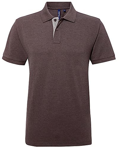 Asquith & Fox Men's Classic Fit Contrast Polo Shirt, Multicolour (Charcoal/Heather Grey 000), Medium (Size:Medium)