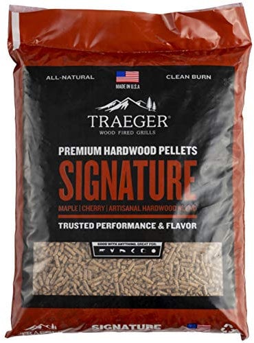 Traeger Grills Signature Blend 100% natürliche Holzpellets für Räucher- und Pelletgrills, BBQ, Backen, Braten und Grillen, 9 kg Tasche