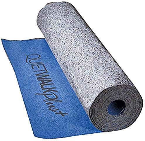 QuietWalk Plus Laminat- und Holzbodenunterlage (Schwimmer, Kleber oder Nagel) mit Dampfsperre, Schallreduzierung, druckfest, Feuchtigkeitsschutz, 90 x 90 cm L Rolle (deckt 100 m²) QW100PLUS