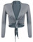 Gloop Damen Schöne, Elegante Bolero Jäckchen Langarm Bolero zum Knoten XL Kuhles Mittelbraun,Kuhles Mittelbraun,XL