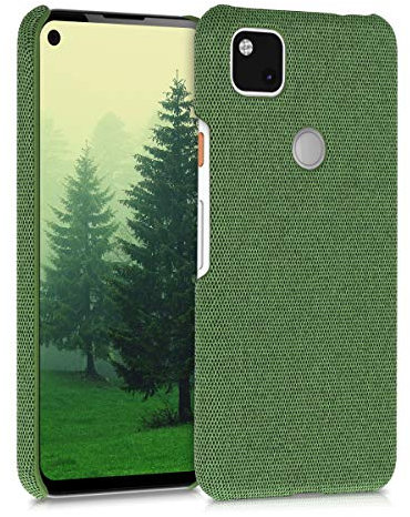 kwmobile Schutzhülle kompatibel mit Google Pixel 4a - Hülle - Stoff Cover Handyhülle - Backcover in Grün