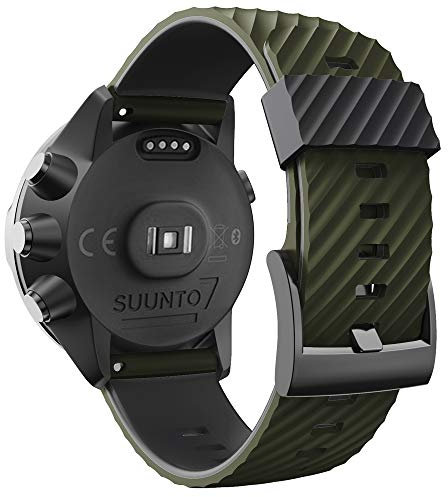 WIIKAI Armband Ersatzarmbänder kompatibel für suunto 7/9/9 baro/spartan sport/D5 Silikon Ersatz Uhrenarmbänder.(Armeegrün + Schwarz)