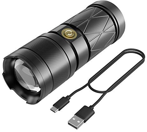Torcia LED XHP90 ad alta luminosità, super luminosa, ricaricabile, con funzione power bank, 8000 lumen, 6 modalità di illuminazione, perfetta per la pesca in campeggio