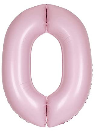 Giant Foil Number 0 Balloon - 86 cm - Matte Baby Pink
