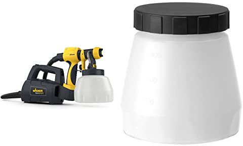 Wagner Fence & Decking Paint Sprayer for fences, sheds, decking or garden furniture, covers 5 m² in 9 min, 1400 ml capacity, 460 W, 1.8 m hose & Paint Container with Cover, 800 ml for paint sprayers