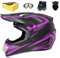 Ruiqieor Moto Motocross Casques Enfant Et Adulte Set AVT MX Casques Moto De Cross Enfants Quad Bike Vélo De Montagne Avec Gants Lunettes Masques (S(52-56cm),Purple)