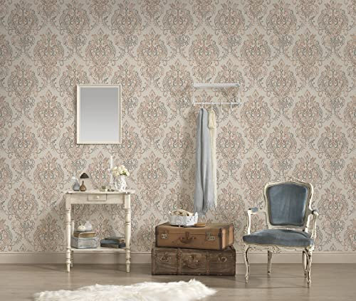 A.S. Création Selbstklebende Tapete Barock Creme The Wallcover 385611 Ornament Dekofolie 8,40x0,53m Made in Germany