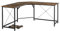 HOMCOM Bureau d'ordinateur Design Industriel Bureau d'angle Support pour UC Vieux Bois Aspect métal Noir