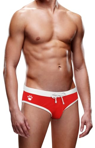 Prowler Swim Brief Red Large - Features Our Classic Paw Logo on the Waistband - (UK Size - 32-34)