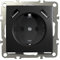 Schuko Steckdose Unterputz Schutzkontakt-Steckdose 1-Fach 16A 220-250V mit 2x USB 5V 1A Schwarz Matt