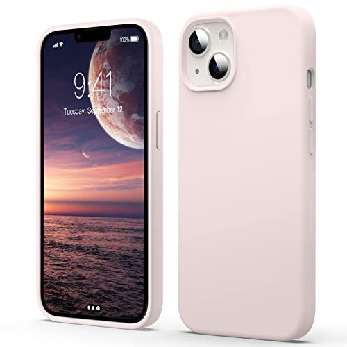 Flyzoo Flüssige Silicone Case für iPhone 14 Hülle (6,1), Kratzfest & Anti-fingerabdruck Silikon Handyhülle mit Rundumschutz Cover: 4-Schicht Schutzhülle, Erhöhter Rand für Bildschirm & Kamera, Rosa