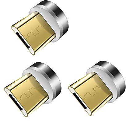 YSJJZRL Paquete de 2 (1M + 2M) Cable Micro USB de Carga magnética 360° LED 3A Cable de Carga rápida para Samsung S7 S6 Edge S4 S3, etc. (3 Paquetes,microcabeza)