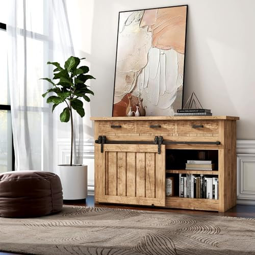 TSMST 5.5FT Bypass Mini Scheunentür Hardware-Kit, Double Super Mini Schiebetür Rollensatz, für die Lagerung Fenster TV Stand Closet (kein Schrank)