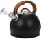 Belle Vous Bouilloire Sifflante Induction Couleur Noir - Théière 3L pour Cuisinière et Plaque à Induction - Bouilloire de Camping en Acier Inoxydable pour Thé et Café