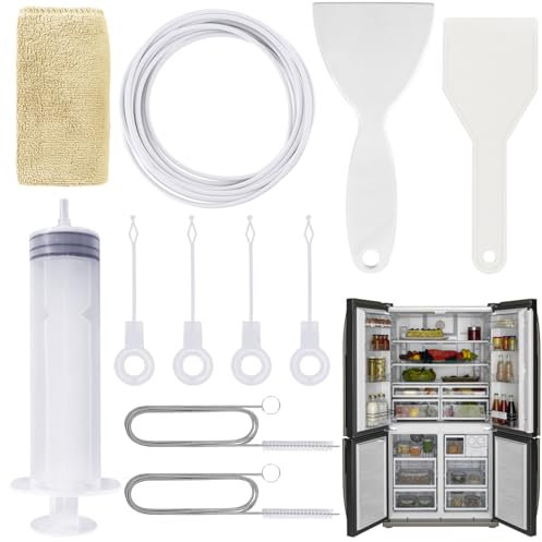 Bomtop 11 Stück kühlschrank reinigungsset, kühlschrank abflussloch reinigungsset, kühlschrank reiniger abflussloch, Kühlschrank Abfluss Reinigung, Kühlschrankbürsten Reinigungsbürste