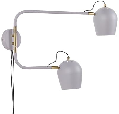 Beliani Wandlampe aus Eisen grau/messingfarben 2-flammig modern Wohnzimmer Estrella