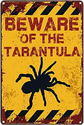Retro-Blechschilder „Beware of The Tarantula“, Wandkunst, dickes Weißblech, Poster, Wanddekoration, Schild, Blechschilder, Vintage-Metallschild, Wanddekoration, Zuhause, Bar, Garage, Männerhöhle, Kuns