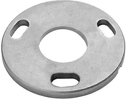 Sellon24® Edelstahl Bodenplatte Flansch Pfosten Ø 42,4 mm Platte 85 mm roh Langloch Ronde Pfosten Anker ungeschliffen Geländer Pfostenanker Schweißen rund Bodenflansch 0946-85x4-N