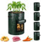 ECCOGREAT 5 X 27L Pflanzsack aus PE Material,160g/m²Tomaten Kübel Pflanzkübel mit Fenster und Starken Griffen für Kartoffeln,Tomaten,Erdbeeren,Blumen,Pflanzen und Gemüse auf dem Balkon oder im Garten