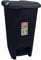Optimal Products Plastic Square10,25 & 40L White & Grey Pedal Lid Bin Waste Garbage Indoor Outdoor Garden Kitchen Recycling DustBin (Black, 40L)