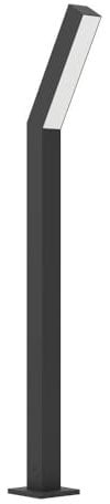 Eglo Lampadaire extérieur LED Ugento, lampe de chemin, luminaire d'extérieur sur pied, éclairage pour allée et jardi, métal noir et plastique blanc, blanc chaud, IP44, 79 cm