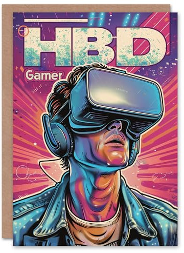 Artery8 Pop Gamer Vr Weltraum Nerd Heller Mann Geburtstagskarte