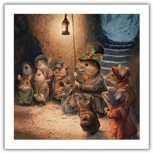 Weihnachtskarten, Box mit 16 Stück, Motiv: Der Wind in den Weiden, illustrierte Designs von Chris Dunn – Wintertierwelt – je 4 Stück in 4 Designs – umweltfreundlich – hergestellt in Großbritannien