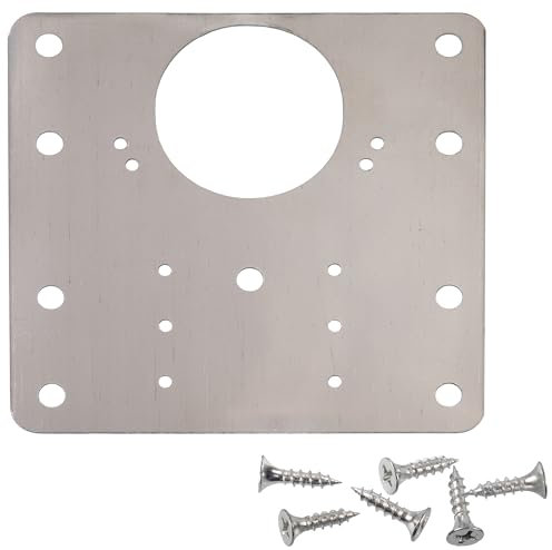 AERZETIX - C74731 - Set di 4 Piastre di riparazione rinforzo per cerniere 90x90mm perforate - in acciaio - fissaggio montaggio mobile ferramenta raccordo