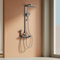 EMKE Columna de Ducha Termostática, Antracita Mate, 4 en 1: Cabezal de Ducha, Ducha para Niños, Grifo en Cascada. Filtración, Preajuste, Pantalla Digital. Diseño Moderno para el Baño