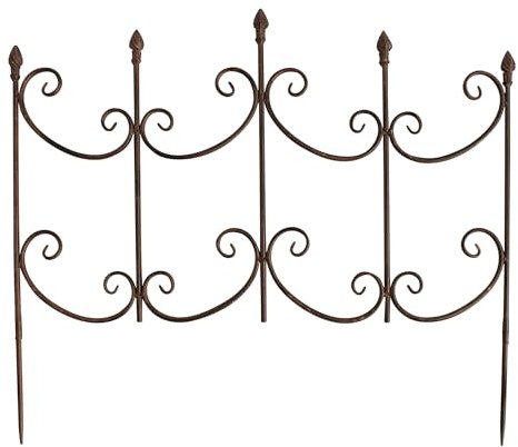 Beetzaun aus Metall 60 x 69 cm | Gartenzaun zum Stecken Beetumrandung Steckzaun