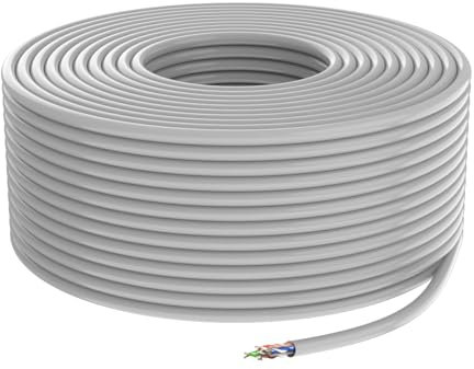 IBRA Indoor CAT6 Ethernet Cable Reel - 23AWG Copper UTP Network Wire, Ideal for High-Speed LAN, Internet, and Data Transmission - 50M