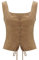 NUWIND Vintage Overbust Bustier Women Pirate Floral Corset Top Ren Faire Medieval Vest Victorian Lace-Up Bodice Renaissance Costume Plus Size (Brown, S)