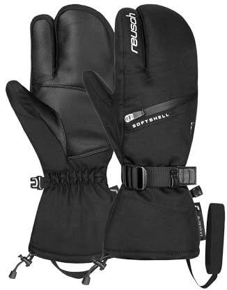 Reusch Lobster Skihandschuhe für Damen | warm, wasserdicht | Softshell | atmungsaktive 3-Finger-Winterhandschuhe mit Tasche für Handwärmer, für Ski & Outdoor, Größe 6-8,5, Demi R-TEX XT Lobster