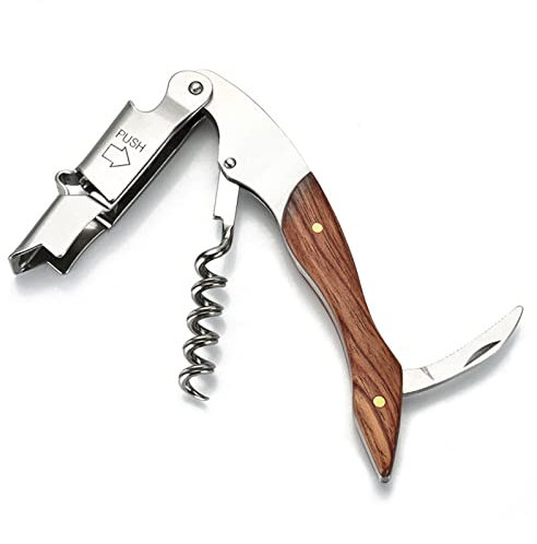 Abrelatas Manual Sacacorchos de Llave Abrebotellas de cerveza Cortador de láminas Abrelatas con mango de madera