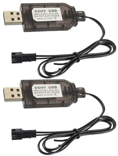 EPLZON 4,8 V Akku Ladekabel, SM-2 Pin Stecker Adapter, Verwendet auf RC Flugzeug, RC Panzer, RC Modellfahrzeug, Buggy Auto, LKW, Boot (2 Stück)