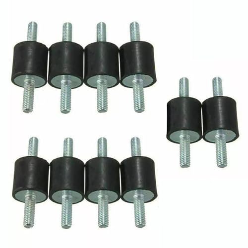 10 Stück Schwingungsdämpfer Silentblock Gummi-Metallpuffer M6 20x20mm | Stoßdämpfer Gummidämpfer Gummimetallpuffer Halterungen Anti Vibration Stoßdämpfung für Auto Boot Spulen