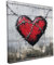 Banksy Motive - Wandbild auf Leinwand – Keilrahmen bedruckt - matter Kunstdruck – Graffiti – Street Art – 2cm Holzrahmen - Herzschmerz, Quadratisch (40x40 cm)