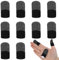 AOZUO 10pcs Finger Sleeve for Gaming, Silver Fibers Gaming Finger Gloves Breathable Seamless Sweatproof Touchscreen Finger Cover Thin Thumb Protector Compatible with Touchscreen Devices (Black)