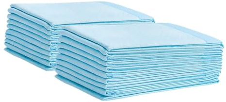 HOMOBABE 100 Stück Einweg Wickelunterlagen Saugstark 60x90cm Vliesstoff Einwegunterlage für Babys Erwachsene Senioren Auslaufsicher Hautfreundlich