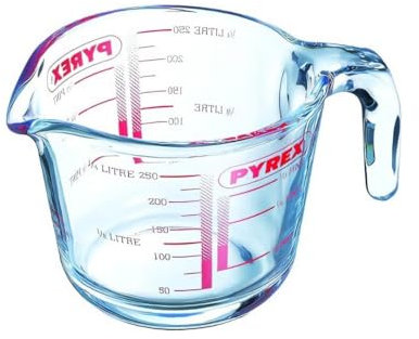 ASA® Measuring Jug 250ml Glass Measuring Jug Heavy Duty Made with 100% Non-Toxic Clear Glass Water Jugs Stackable Dishwasher Microwave Safe