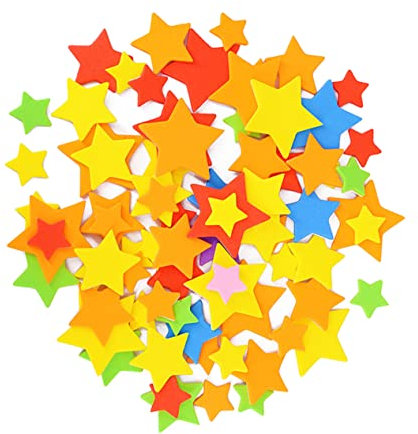 Uonlytech 5packungen Bunte Schwamm-aufkleber Fünf-punkte-sterne Wandsticker Kinderzimmer Dekosterne Basteln Scrapbooking Diy Zubehör