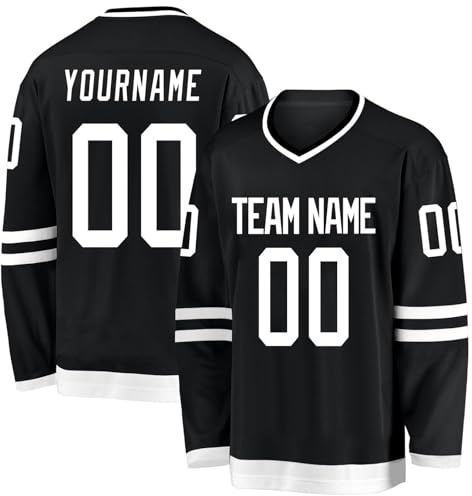 HGWOPGASD Maglia da Hockey Personalizzata, Pullover a Maniche Lunghe, Regali Personalizzati per i Tifosi di Hockey per Uomini e Donne A33