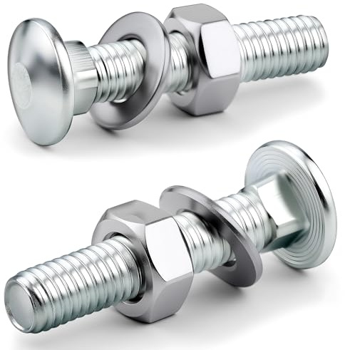 XRXYMQ 30 PCS M6 Coach Bolts M6 x 30 mm Carriage Bolts A2 Stainless Steel Coach Screws with Hexagon Nuts and Washers Nuts and Bolt For Metal Wood