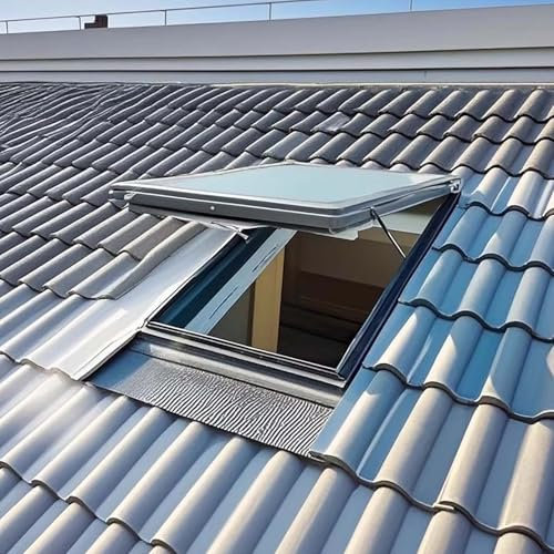 Ventana de Techo, Ventanas de Tejado,Claraboya para Techo, Claraboya Techo de Casa, Tragaluz con Ventilación Manual con Vidrio Templado de Doble Capa para Áticos, Sótanos, Cobertizos(78*88cm/30.7*34.6