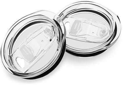 20oz Skinny Tumbler Lids - TRACOMPAN 2Pcs Replacement Lids for Stainless Steel Tumbler Travel Cup | Travel Mug Lid Replacement | Spill-Proof Sliding Covers for Tumbler/Mug/Cooler Cup (Clear Durable)